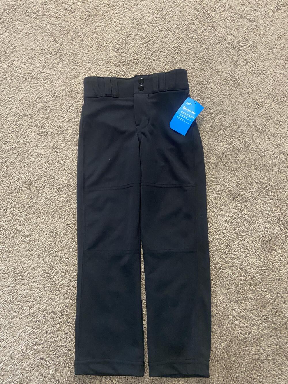 Champro Baseball Pants Youth XS Black MVP Open Bottom Double Knee Elastic Waist